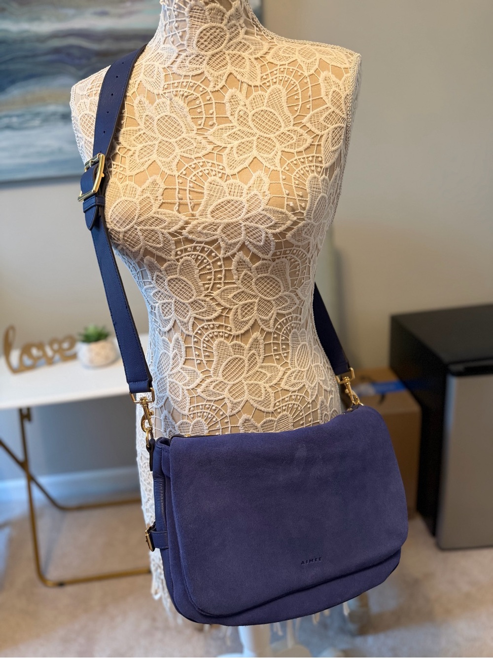 Aimee Kestenberg Suede Crossbody Bag in Blue - Women Bags